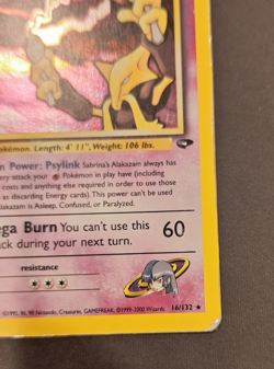 Sabrina's Alakazam 16/132 - Gym Challenge - Holo Rare *Swirl* - Pokemon TCG - HP - Image 4