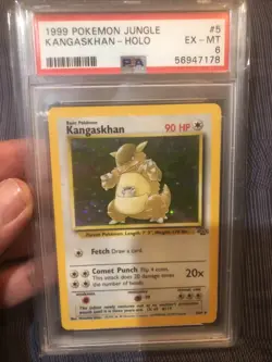 POKEMON 1999 Jungle KANGASKHAN Holo #5 PSA 6 RARE - Image 3