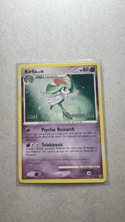 Pokemon TCG Kirlia 53/152 Secret Wonders Prerelease Staff Stamped - ERROR - Image 1