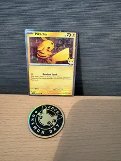 2026 Pikachu 051/162 Pokemon Day 30th Anniversary Stamped Promo TCG Plus Coin - Image 1