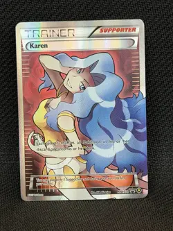 Pokemon Card Karen Full Art XY177a Premium Trainer's XY Collection Promo LP - Image 1