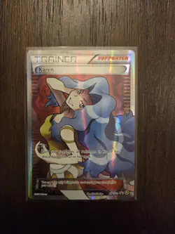 Pokemon Card Karen Full Art XY177a Premium Trainer's XY Collection Promo NM - Image 1