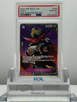 PSA10 One Piece Card SANJI 2nd Anniversary Set OP07-064 SR Japanese - Image 1