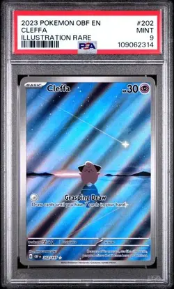 2023 POKEMON OBF EN-OBSIDIAN FLAMES #202 CLEFFA ILLUSTRATION RARE PSA 9 - Image 1