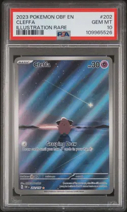 2023 POKEMON OBF EN-OBSIDIAN FLAMES ILLUSTRATION RARE #202 CLEFFA PSA 10 - Image 1