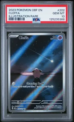 2023 POKEMON OBF EN-OBSIDIAN FLAMES ILLUSTRATION RARE #202 CLEFFA PSA 10 - Image 1