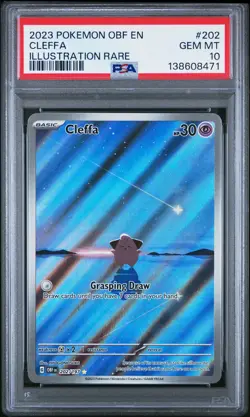 2023 POKEMON OBF EN-OBSIDIAN FLAMES ILLUSTRATION RARE #202 CLEFFA PSA 10 - Image 1
