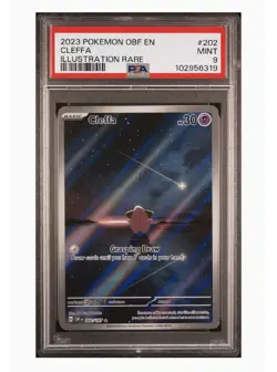 2023 POKEMON OBF EN-OBSIDIAN FLAMES ILLUSTRATION RARE #202 CLEFFA PSA 9 - Image 1