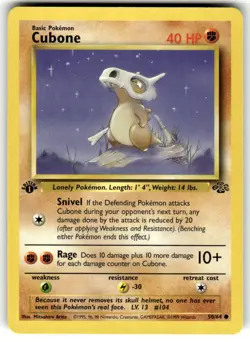 Pokemon TCG Jungle 1st Edition #50/64 Cubone LP+ - Image 1