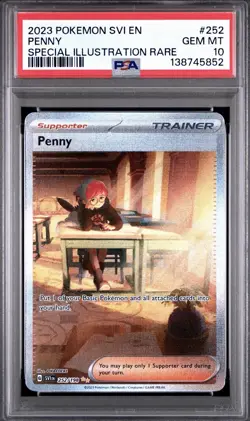 POKEMON SVI EN-SCARLET & VIOLET 252 PENNY SPECIAL ILLUSTRATION RARE PSA 10 - Image 1