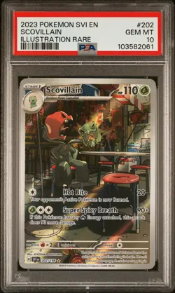 2023 POKEMON SVI EN-SCARLET & VIOLET ILLUSTRATION RARE #202 SCOVILLAIN PSA 10 - Image 1