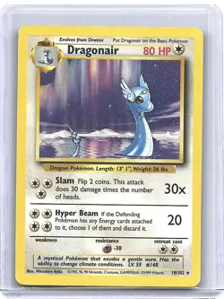 Pokemon TCG Dragonair Illustration Rare 18/102 Base Set Vintage 1999 - Image 1