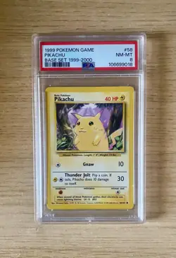 1999 Pokemon Game Pikachu Base Set 1999-2000 PSA 8 58/102 - Image 1