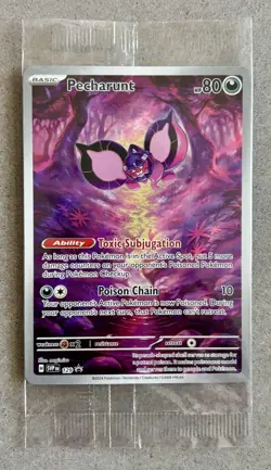Pokemon Sealed Pecharunt 129 SVP Black Star Promo Full Art Rare New Clean - Image 1