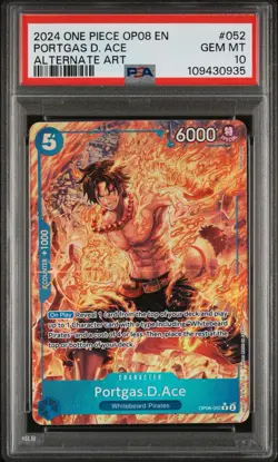 2024 One Piece OP08 en Portgas D. Ace Special Alternate Art PSA 10 - Image 1