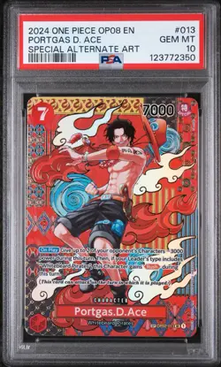 2024 One Piece OP08 en Portgas D. Ace Special Alternate Art PSA 10 - Image 1