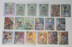 Lot of 18 Dragon Ball Super Card Game Collection Foil Cards in Plastic Sleeves - Image 1