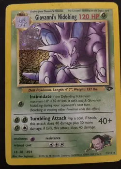 Giovanni's Nidoking 7/132 Holo Rare Gym Challenge Pokemon Card - Image 1