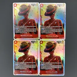 One Piece TCG 4x Monkey.D.Luffy SR OP12-015 Legacy of the Master -NM- (Playset) - Image 1
