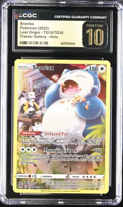 2022 POKEMON LOST ORIGIN TG10/TG30 SNORLAX TRAINER GALLERY HOLO CGC 10 PRISTINE - Image 1