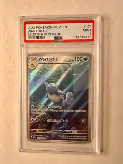 Pokemon 2023 Wartortle Mew en 171/165 SV:151 PSA 9 Mint Illustration Rare Holo - Image 1