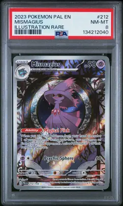 2023 POKEMON PAL EN-PALDEA EVOLVED ILLUSTRATION RARE #212 MISMAGIUS PSA 8 - Image 1