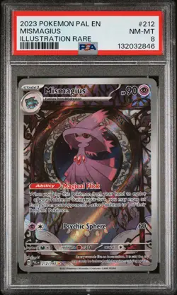 2023 POKEMON PAL EN-PALDEA EVOLVED ILLUSTRATION RARE #212 MISMAGIUS PSA 8 - Image 1
