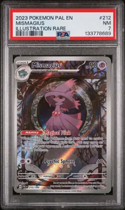 2023 POKEMON PAL EN-PALDEA EVOLVED ILLUSTRATION RARE #212 MISMAGIUS PSA 7 - Image 1