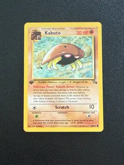 Kabuto 50/62 Pokemon Card Fossil 1st Edition NM Near Mint (K3) - Image 1