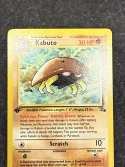 Kabuto 50/62 Pokemon Card Fossil 1st Edition NM Near Mint (K3) - Image 5