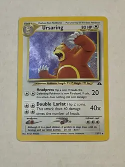 VTG Pokemon TCG Ursaring 15/75 Neo Discovery Holo Rare 2001 LP - Image 3
