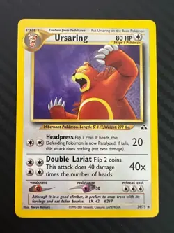 Pokemon TCG Ursaring 34/75 Neo Discovery Regular Unlimited LP - Image 1