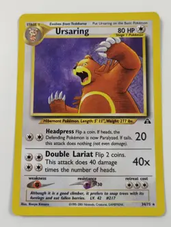 Pokemon Neo Discovery Ursaring Non Holo Rare 34/75 MP - Image 1