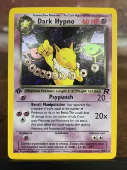 2000 Pokemon Team Rocket Dark Hypno 1st Edition 9/82 Holo Rare NM/MT - Image 1