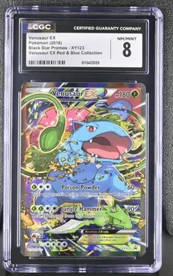 CGC 8 VENUSAUR EX XY123 RED & BLUE COLLECTION BLACK STAR PROMO POKEMON NM/ MINT - Image 1