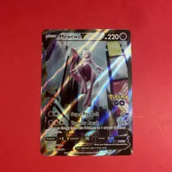 Pokemon TCG Mewtwo v Alt Art Full Art Holo Ultra Rare Card 072/078 Pokemon Go - Image 1