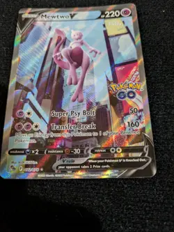 Pokemon TCG Mewtwo v Full Art Holo Ultra Rare Card Pokemon Go 072/078 - Image 1
