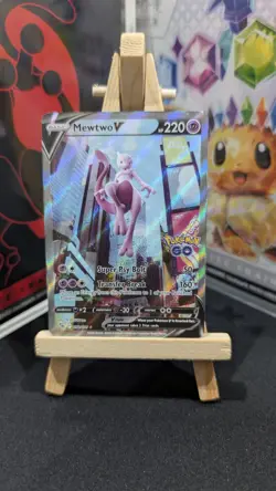 Pokemon TCG Mewtwo v Full Art Holo Ultra Rare Card Pokemon Go 072/078 Near Mint - Image 1