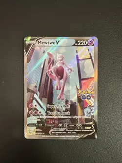 Pokemon TCG Mewtwo v Full Art Holo Ultra Rare Card Pokemon Go 072/078 - Image 1