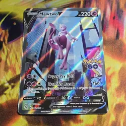 Pokemon Go Mewtwo v Full Art Holo Ultra Rare Card 072/078 Pokemon TCG - Image 4