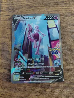 Pokemon Go Mewtwo v Full Art Holo Ultra Rare Card 072/078 Pokemon TCG - Image 1