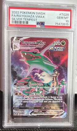 Pokemon Rayquaza VMAX Ultra Rare Full Art Holo TG20/TG30 Silver Tempest PSA 10 - Image 1