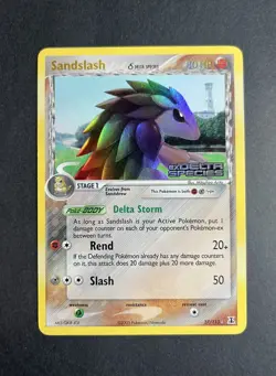 Pokemon TCG Sandslash Delta Species 27/113 Reverse Holo Rare 80HP Card 2005 - Image 1