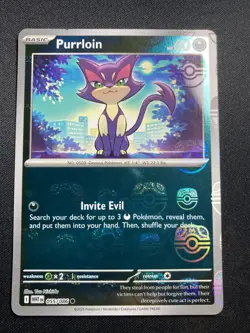 Pokemon Purrloin Card 055/086 Masterball English White Flare, NM Condition - Image 1