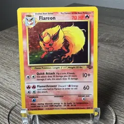 Pokemon Flareon 70 HP Holo Rare 3/64 Jungle Set 1999 MP-HP - Image 1