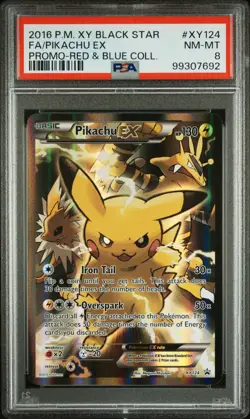 Pikachu EX XY Promo PSA 8 Pokemon Xy Black Star Promo #XY124 - Image 1