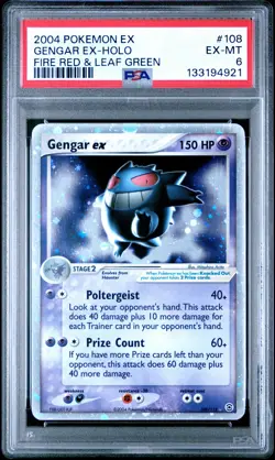 2004 POKEMON EX FIRE RED & LEAF GREEN #108 GENGAR EX-HOLO PSA 6 - Image 1