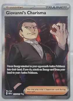 Pokemon Giovanni’s Charisma 197/165 Full Art SR Scarlet & Violet 151 NM - Image 1