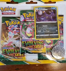 Pokemon Sword & Shield Evolving Skies 3 Pack Blister Umbreon Promo Sealed And 🚀 - Image 3
