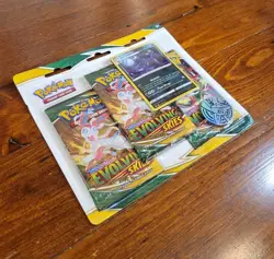 Pokemon Sword & Shield Evolving Skies 3 Pack Blister Umbreon Promo Sealed And 🚀 - Image 2